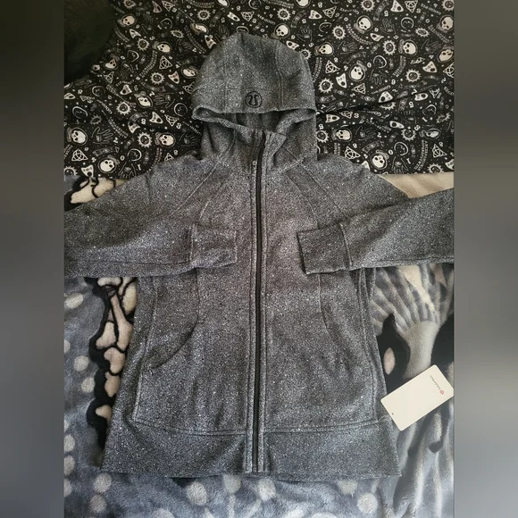 Lululemon scuba hoodie rare  speckled black, size 14. NWT. - Picture 6 of 12